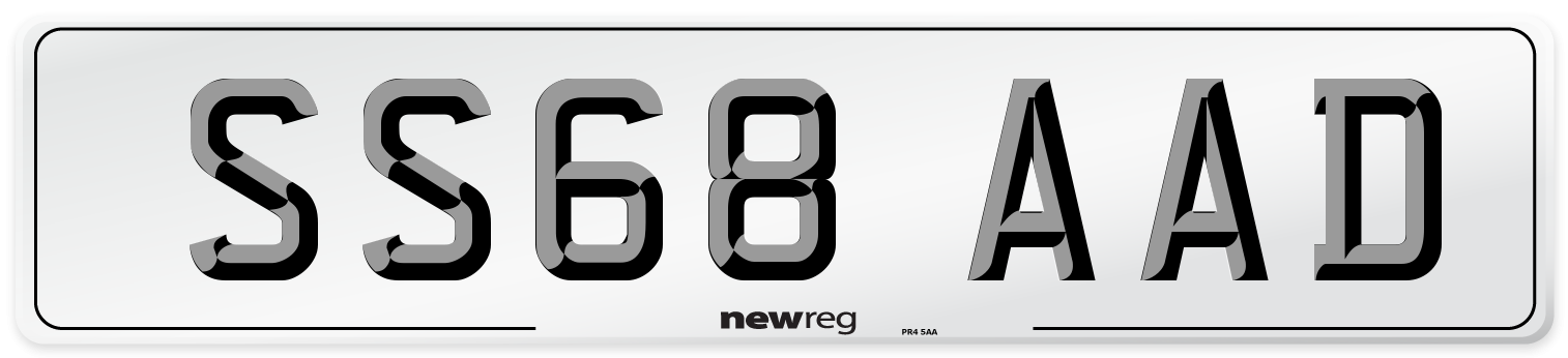 SS68 AAD Number Plate from New Reg